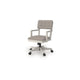 Lea Rolling Office Chair | Adjustable Height | Light Gray Tufted Open Back