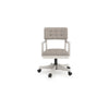Lea Rolling Office Chair | Adjustable Height | Light Gray Tufted Open Back