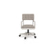 Lea Rolling Office Chair | Adjustable Height | Light Gray Tufted Open Back