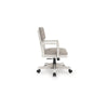 Lea Rolling Office Chair | Adjustable Height | Light Gray Tufted Open Back