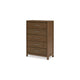 Cabal Tall Dresser Chest | 5 Drawers w Pewter Gray Handles | Light Brown