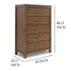 Cabal Tall Dresser Chest | 5 Drawers w Pewter Gray Handles | Light Brown