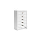 Feo Tall Dresser Chest | 5 Drawers w Dark Bronze Drop Handles | White