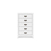 Feo Tall Dresser Chest | 5 Drawers w Dark Bronze Drop Handles | White
