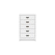 Feo Tall Dresser Chest | 5 Drawers w Dark Bronze Drop Handles | White
