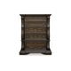 May Tall Dresser Chest | 5 Drawers w Antique Gold Knobs | Dark Brown