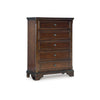 Trix Tall Dresser Chest | 5 Drawer Dark Bronze Knobs | Classic Cherry Brown