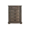 Arie Tall Dresser Chest | 5 Drawers w Aged Bronze Handles | Light Brown