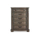 Arie Tall Dresser Chest | 5 Drawers w Aged Bronze Handles | Light Brown