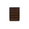 Dely Tall Dresser Chest | 5 Drawers | Black Metal Rail Handles | Dark Brown