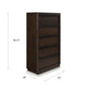 Dely Tall Dresser Chest | 5 Drawers | Black Metal Rail Handles | Dark Brown