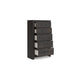 Hez Modern Tall Dresser Chest | 5 Drawers | Charcoal Gray Wood Finish