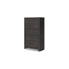 Hez Modern Tall Dresser Chest | 5 Drawers | Charcoal Gray Wood Finish