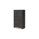 Hez Modern Tall Dresser Chest | 5 Drawers | Charcoal Gray Wood Finish