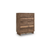 Lina Tall Dresser Chest | 5 Drawers w Integrated Handles | Natural Brown