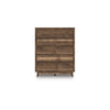Lina Tall Dresser Chest | 5 Drawers w Integrated Handles | Natural Brown