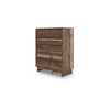 Lina Tall Dresser Chest | 5 Drawers w Integrated Handles | Natural Brown