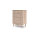 Rox Tall Dresser Chest | 4 Drawers w Black Metal Knobs | Tan Brown