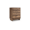 Lina Tall Dresser Chest | 4 Drawers Integrated Pulls | Natural Wood Brown