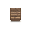 Lina Tall Dresser Chest | 4 Drawers Integrated Pulls | Natural Wood Brown