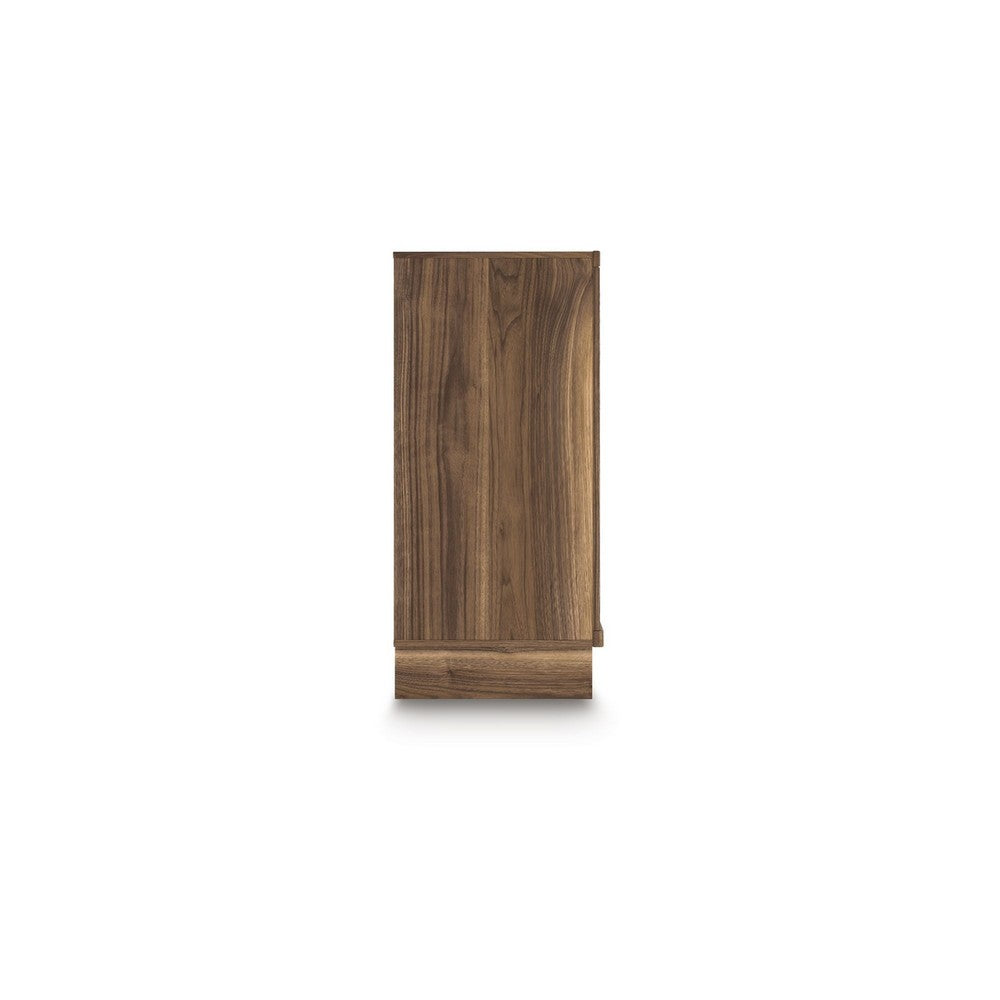 Lina Tall Dresser Chest | 4 Drawers Integrated Pulls | Natural Wood Brown