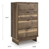 Lina Tall Dresser Chest | 4 Drawers Integrated Pulls | Natural Wood Brown