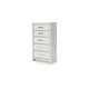 Zura Tall Dresser Chest | 5 Drawers w Modern Chrome Handles | Matte White