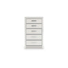 Zura Tall Dresser Chest | 5 Drawers w Modern Chrome Handles | Matte White