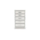 Zura Tall Dresser Chest | 5 Drawers w Modern Chrome Handles | Matte White