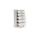 Zura Tall Dresser Chest | 5 Drawers w Modern Chrome Handles | Matte White