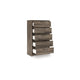 Eli Tall Dresser Chest | 5 Drawers w Long Handles | Weathered Wood Brown