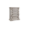 Bryl Tall Dresser Chest | 5 Drawers w Bronze Knobs | Antiqued White