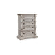 Bryl Tall Dresser Chest | 5 Drawers w Bronze Knobs | Antiqued White