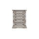 Bryl Tall Dresser Chest | 5 Drawers w Bronze Knobs | Antiqued White