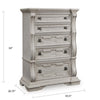 Bryl Tall Dresser Chest | 5 Drawers w Bronze Knobs | Antiqued White