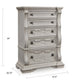 Bryl Tall Dresser Chest | 5 Drawers w Bronze Knobs | Antiqued White
