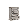 Bryl Tall Dresser Chest | 5 Drawers w Bronze Knobs | Antiqued White