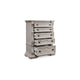 Bryl Tall Dresser Chest | 5 Drawers w Bronze Knobs | Antiqued White