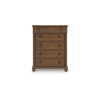 Rowy Tall Dresser Chest | 5 Drawers Pewter Gray Handles | Classic Brown