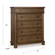 Rowy Tall Dresser Chest | 5 Drawers Pewter Gray Handles | Classic Brown