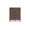 Pemy Tall Dresser Chest | 5 Reeded Front Drawers | Dark Walnut Brown