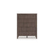 Pemy Tall Dresser Chest | 5 Reeded Front Drawers | Dark Walnut Brown