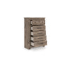 Cota Tall Dresser Chest | 5 Drawers w Dark Bronze Handles | Deep Brown