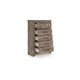 Cota Tall Dresser Chest | 5 Drawers w Dark Bronze Handles | Deep Brown