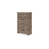 Cota Tall Dresser Chest | 5 Drawers w Dark Bronze Handles | Deep Brown