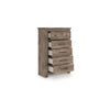 Cota Tall Dresser Chest | 5 Drawers w Dark Bronze Handles | Deep Brown