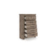 Cota Tall Dresser Chest | 5 Drawers w Dark Bronze Handles | Deep Brown