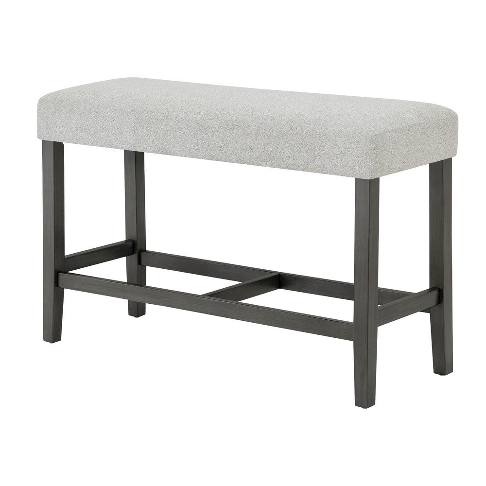 Jeny Counter Height Dining Bench | Padded Seat | 40" Light Gray