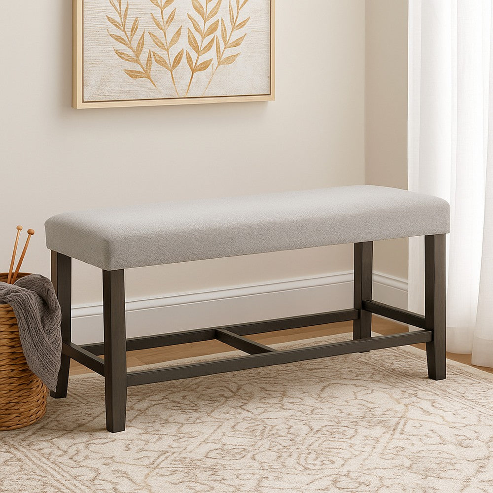 Jeny Counter Height Dining Bench | Padded Seat | 40" Light Gray