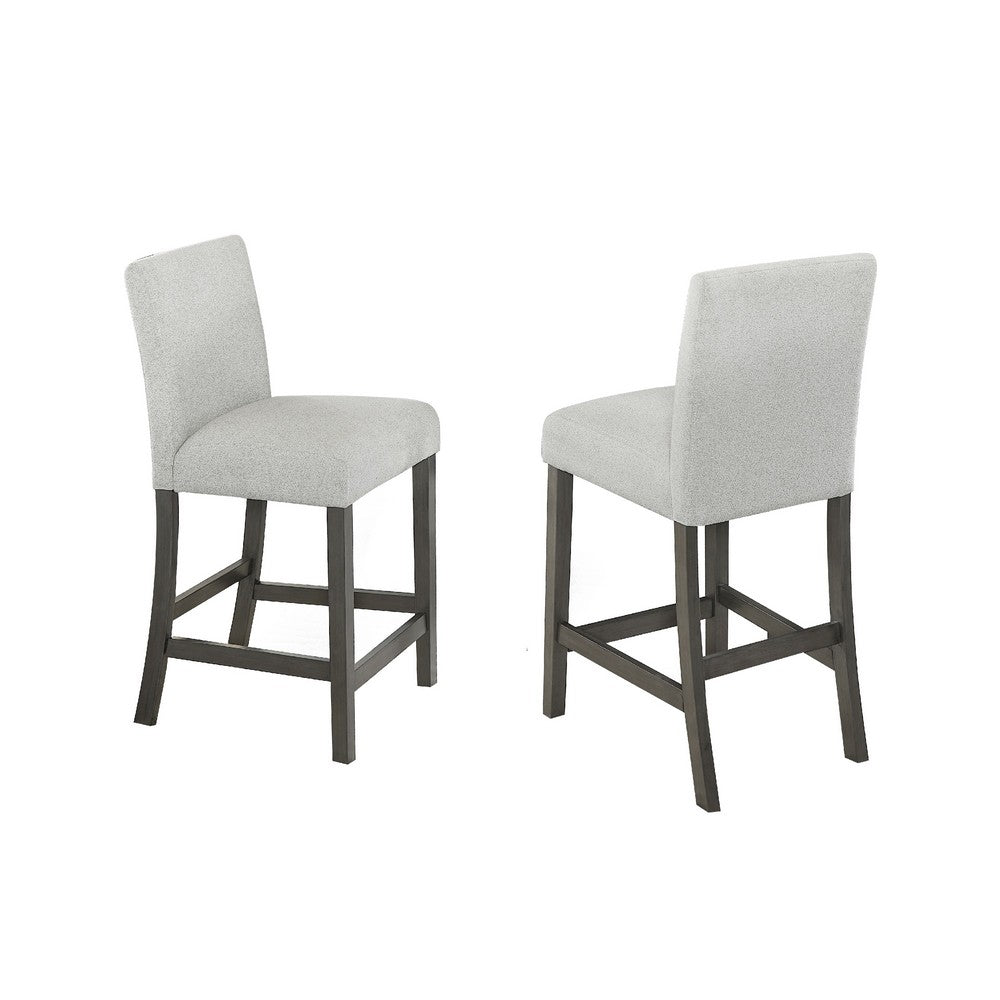 Jeny Counter Height Dining Chair Set of 2 | Padded Seat | Light Gray